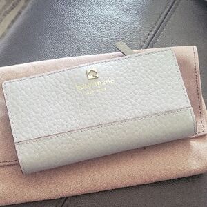Kate Spade Light Gray Leather Wallet